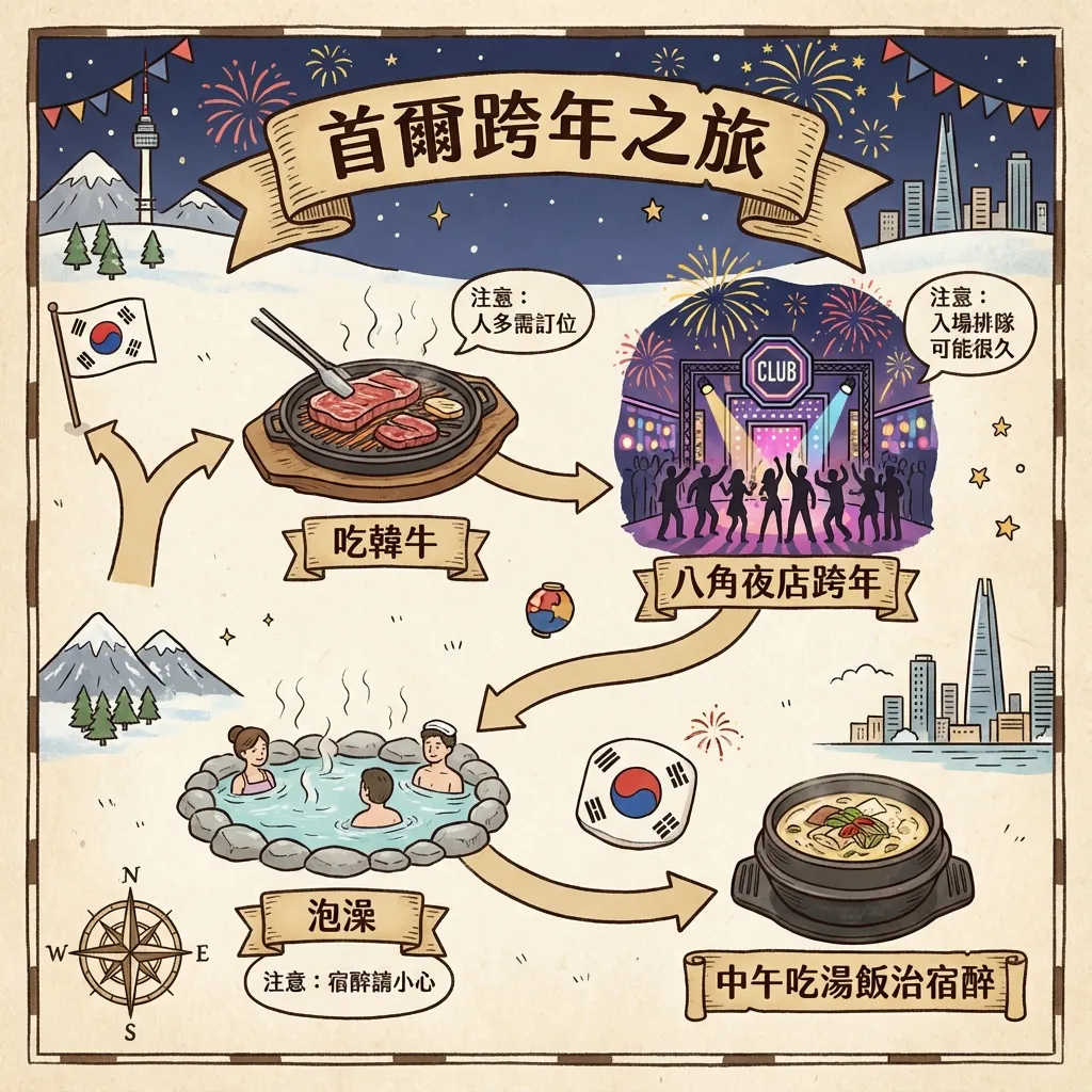 首爾跨年之旅：美食、派對與溫泉