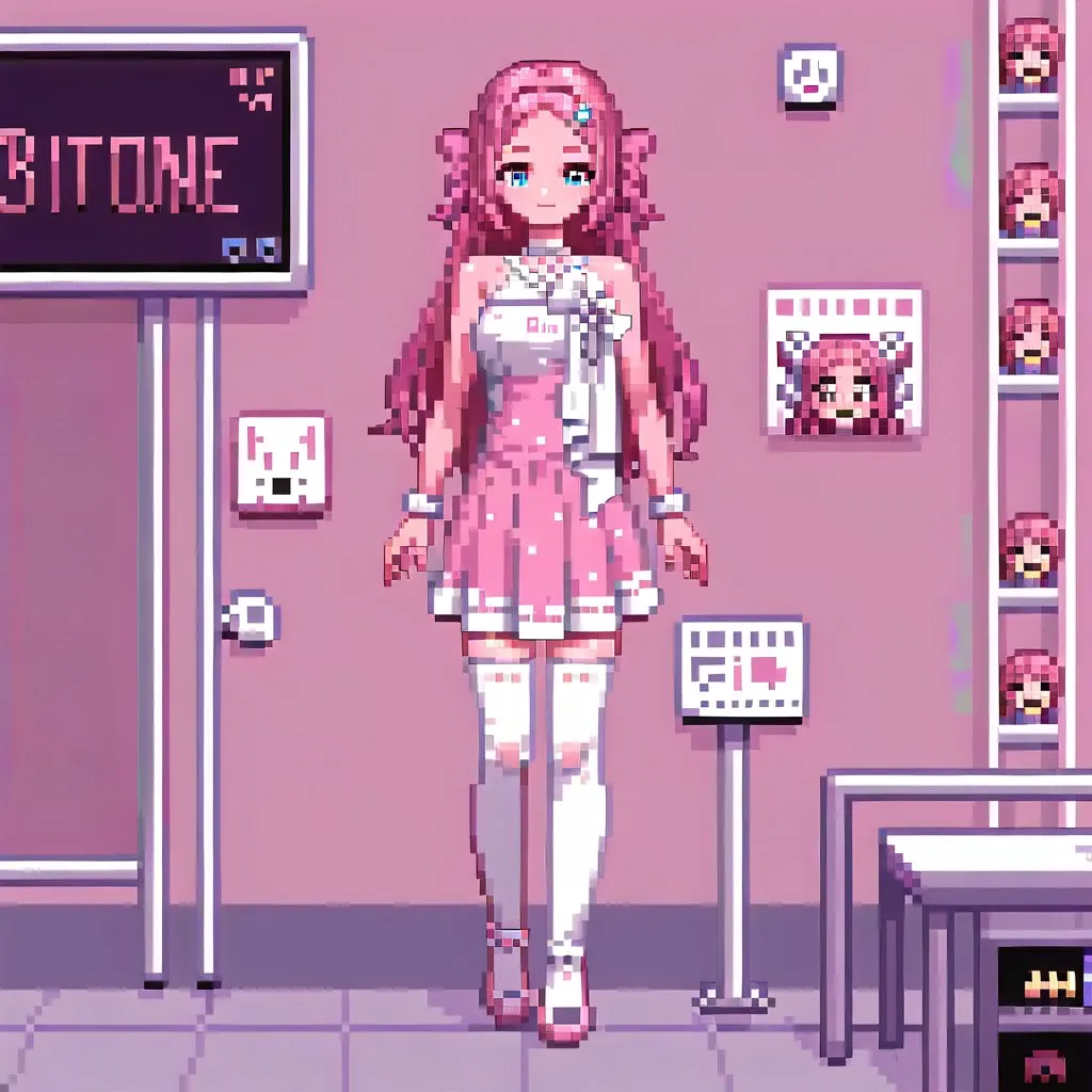Pixel Art, pink
