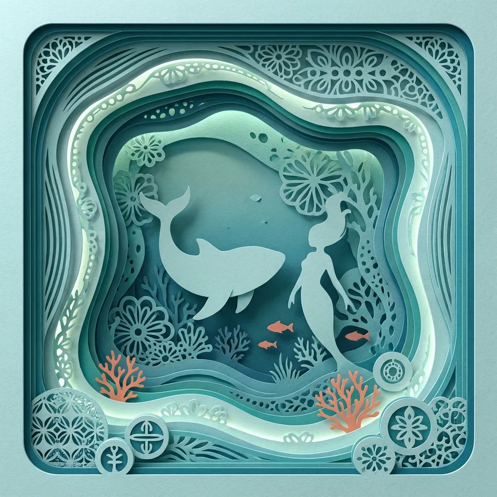 紙雕海洋世界:美人魚與鯨魚