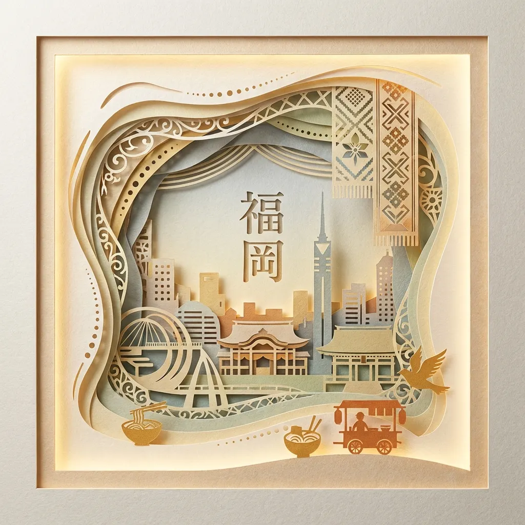 福岡城市風光:紙雕藝術之美