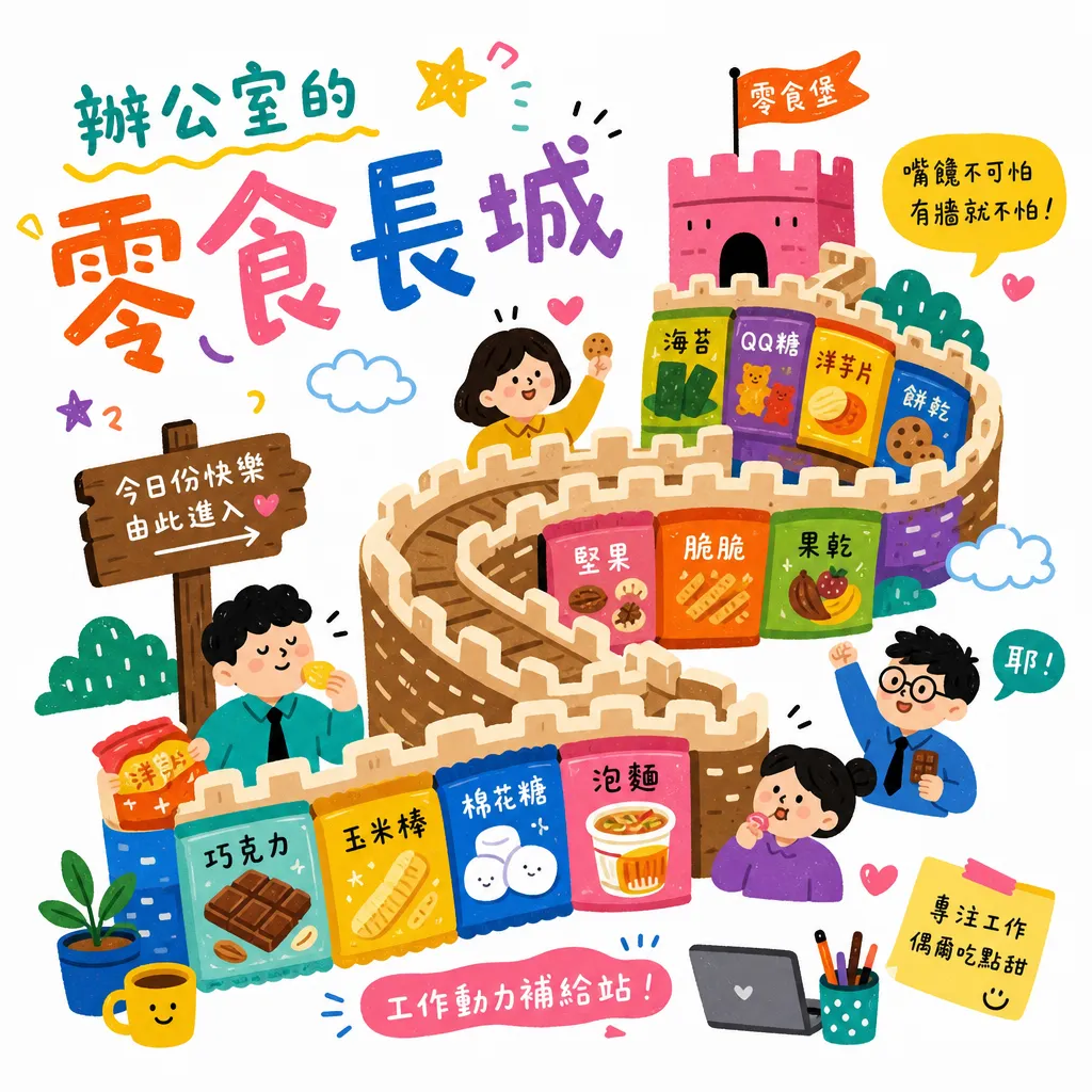 辦公室的零食長城:職場動力補給站