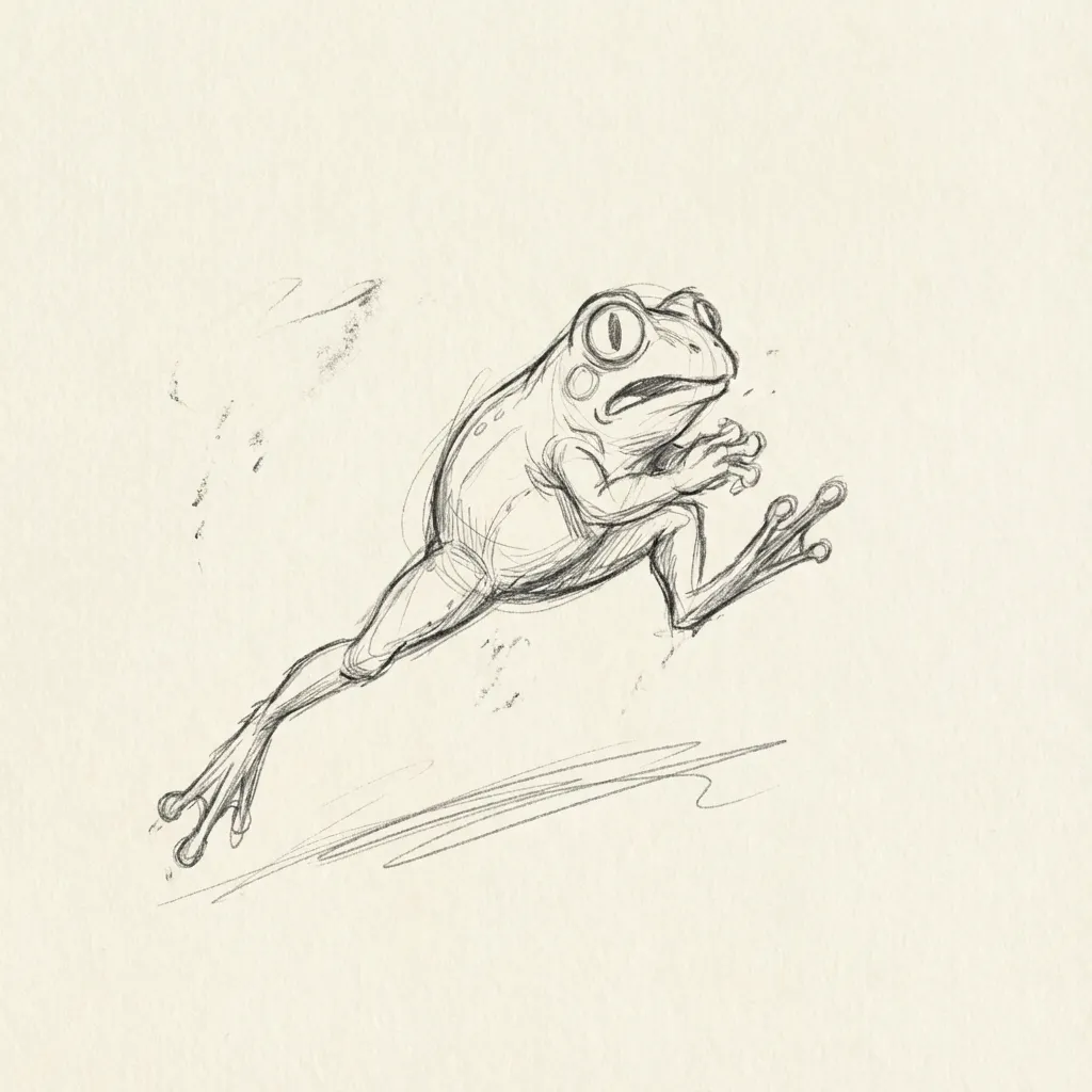 驚嚇跳躍的青蛙