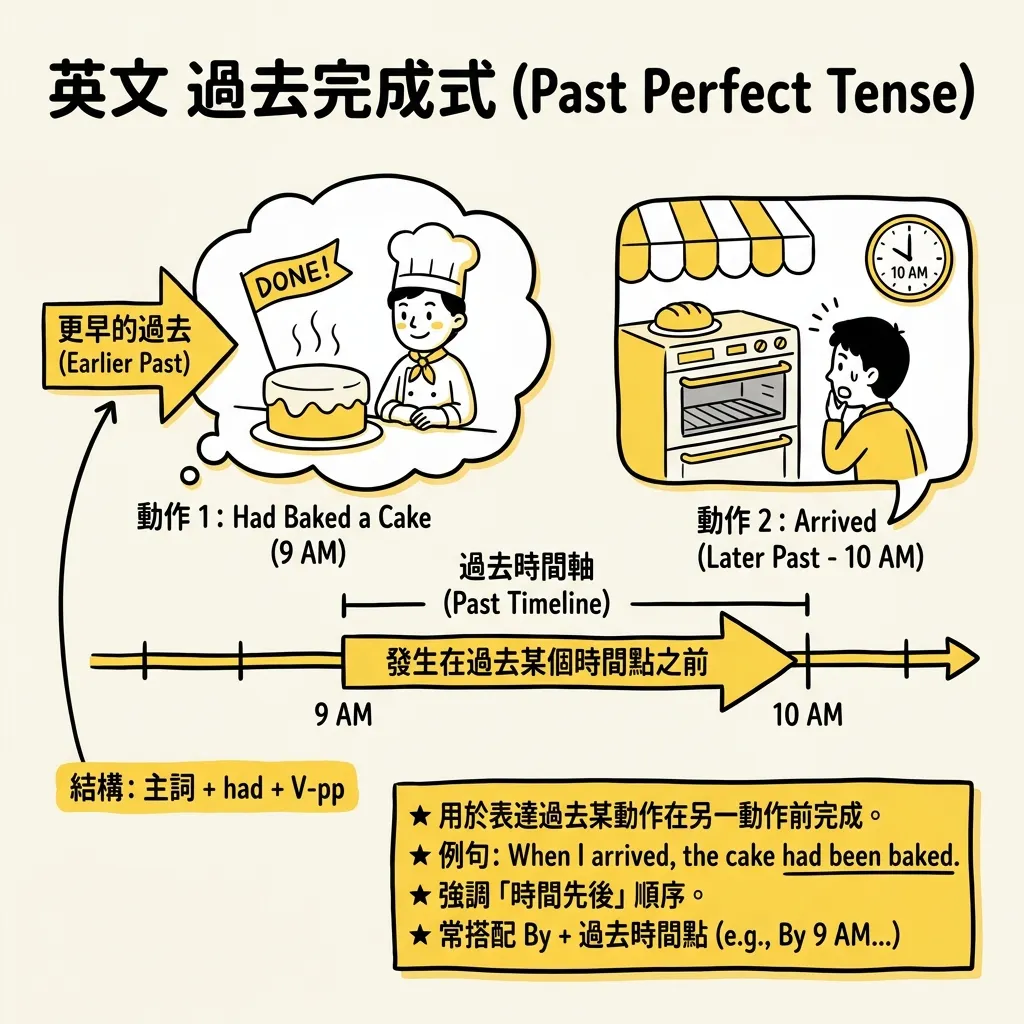 輕鬆學文法：英文過去完成式時態圖解指南