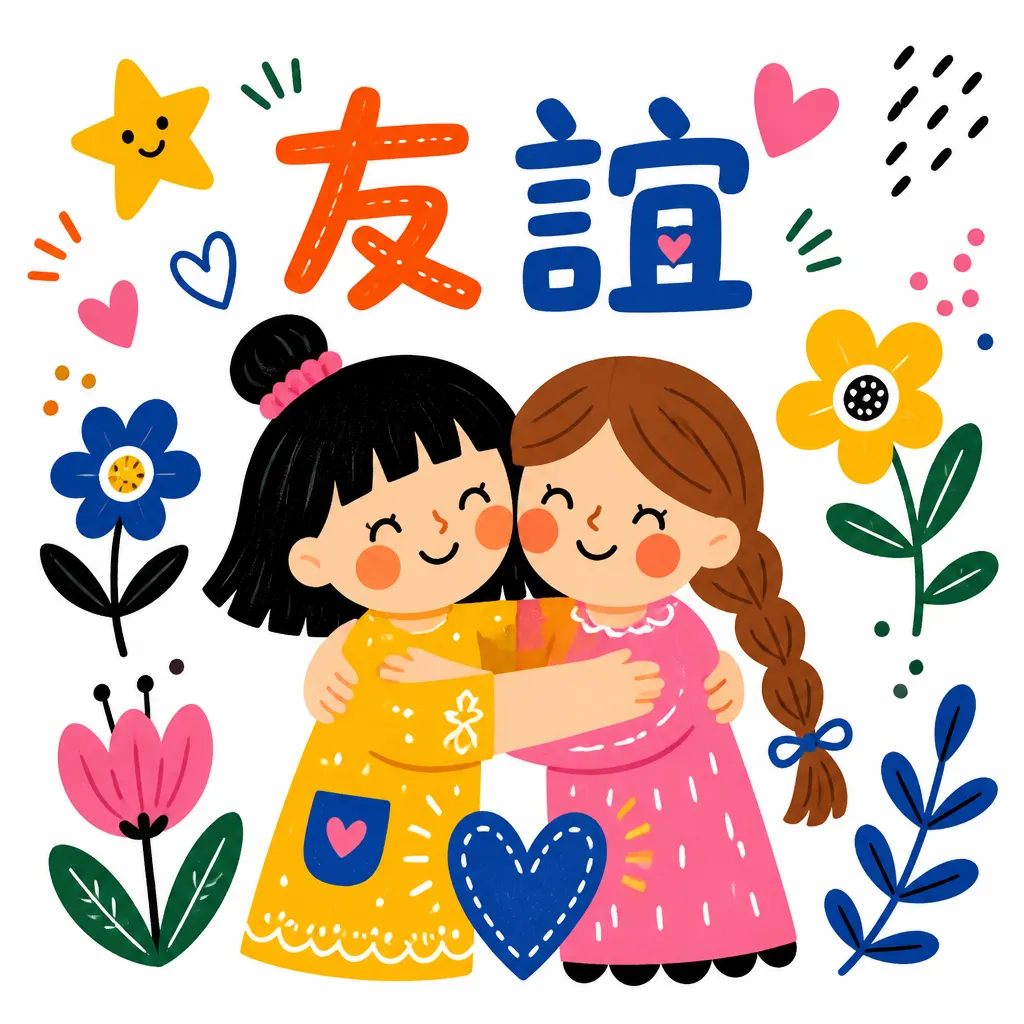 暖心時刻：純真友誼的擁抱