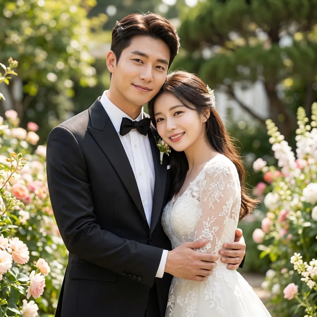 花園婚紗照：幸福的瞬間