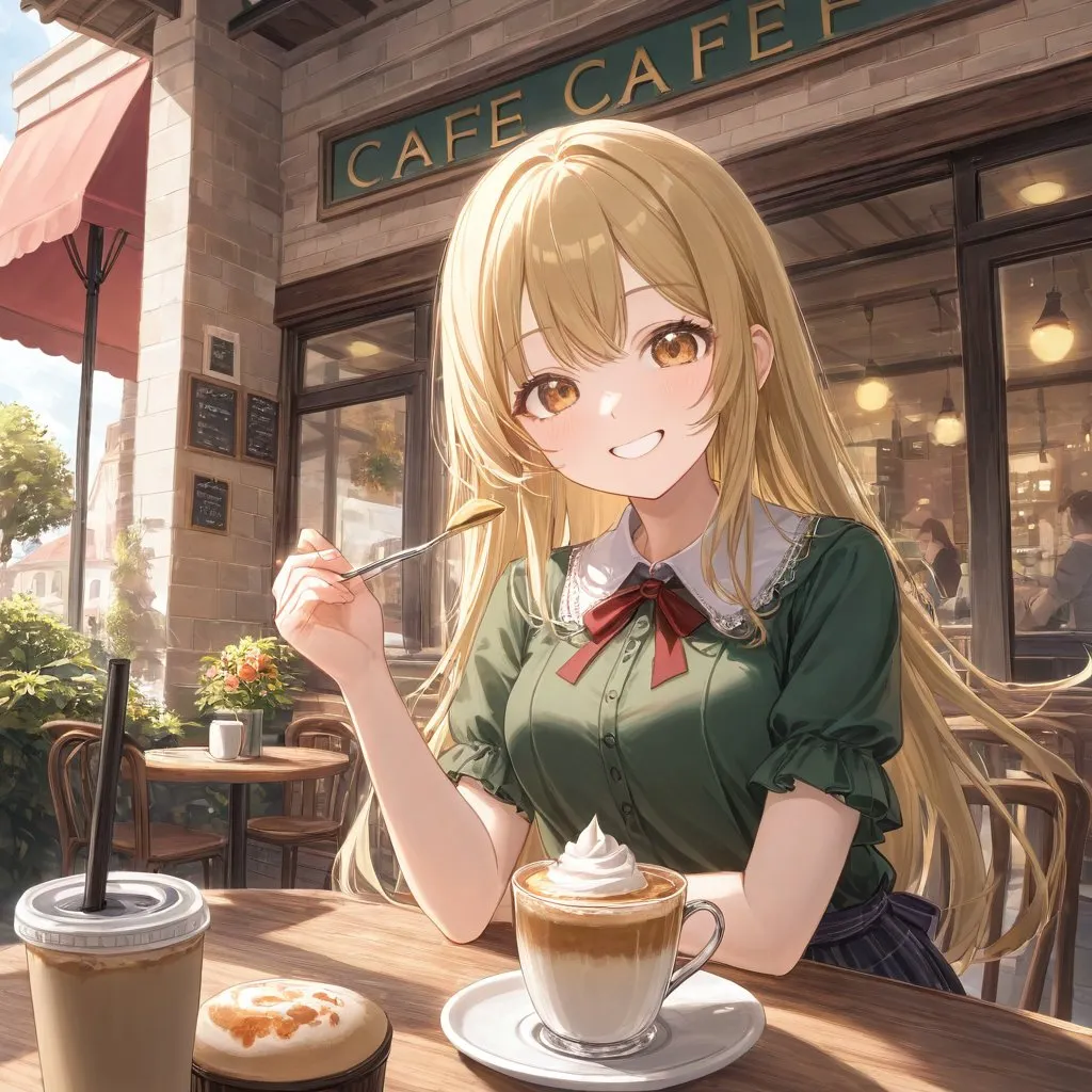 Girl in a cafe