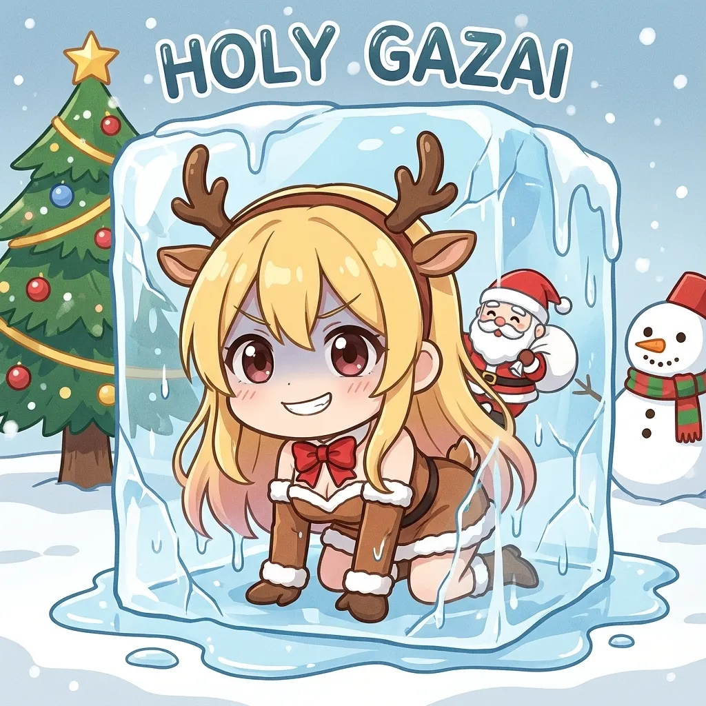 凍結的馴鹿女孩與聖誕老人