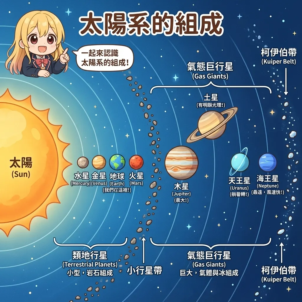 太陽系組成：Q版行星與科普