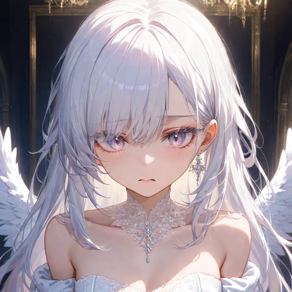 ウェディングドレスを着た天使