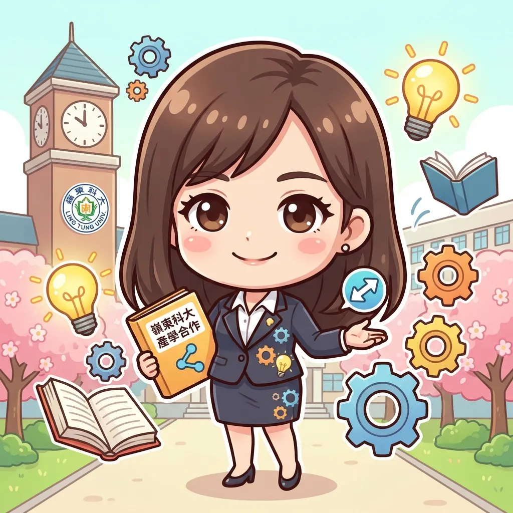 嶺東科大產學合作Q版蔡家幸