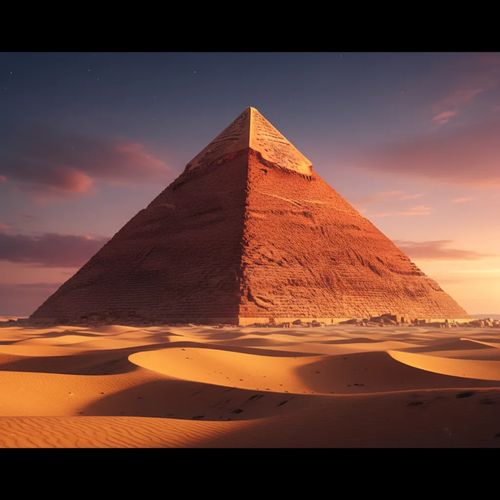 永恆之巔：落日餘暉下的古文明金字塔