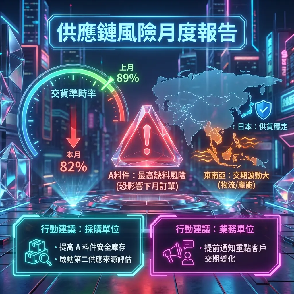未來科技感-供應鏈風險月度報告設計