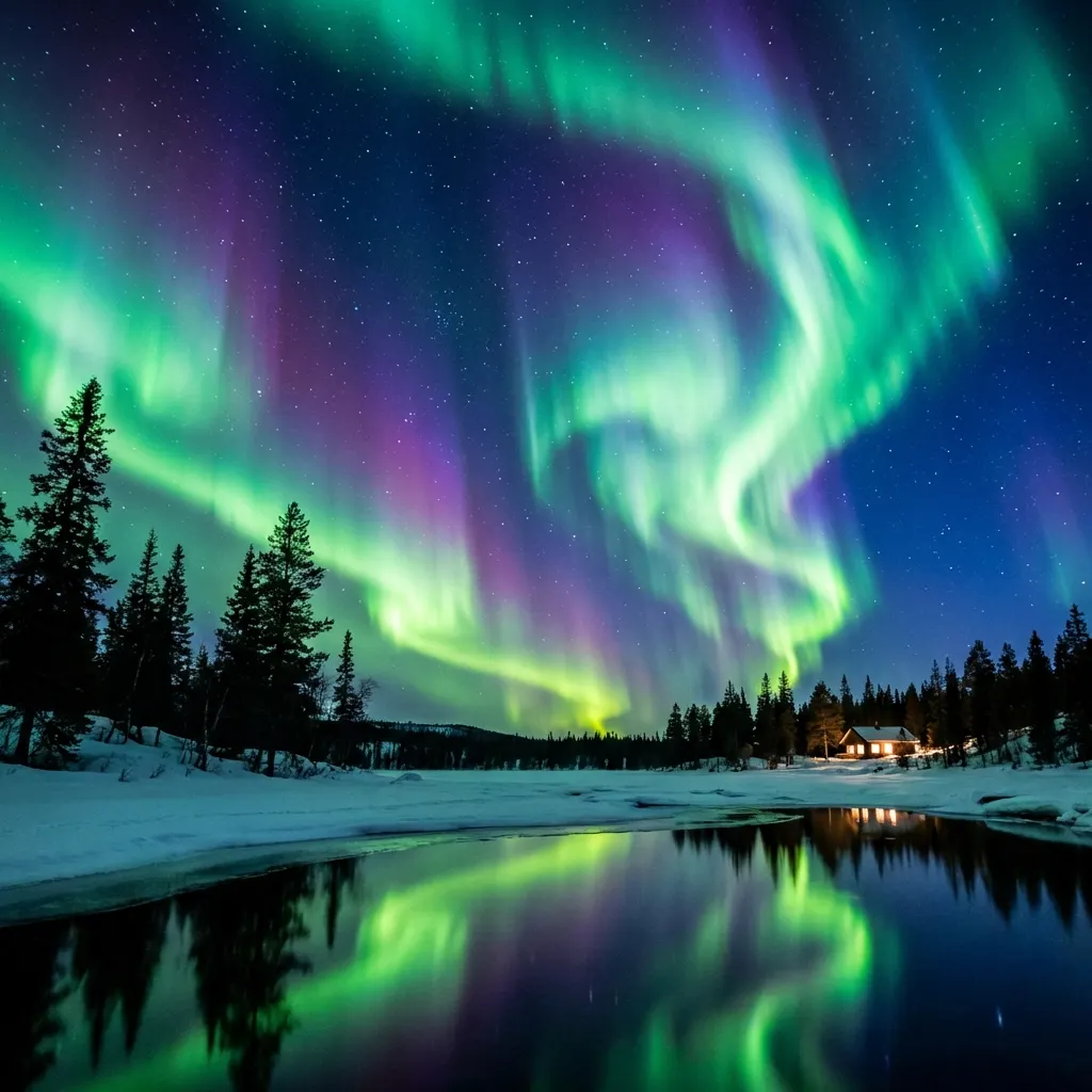 幻彩極光：冬夜裡的星空圓舞曲