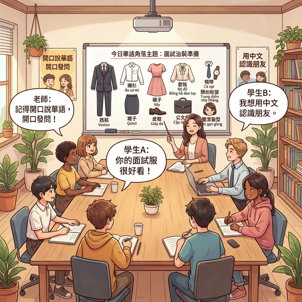 中信科大_03656_多國籍學生的華語角落:面試服裝學習日