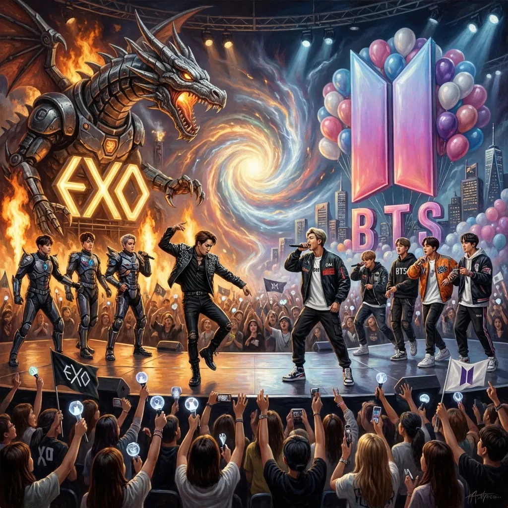 韓流巔峰對決:EXO 與 BTS 的夢幻奇幻舞台