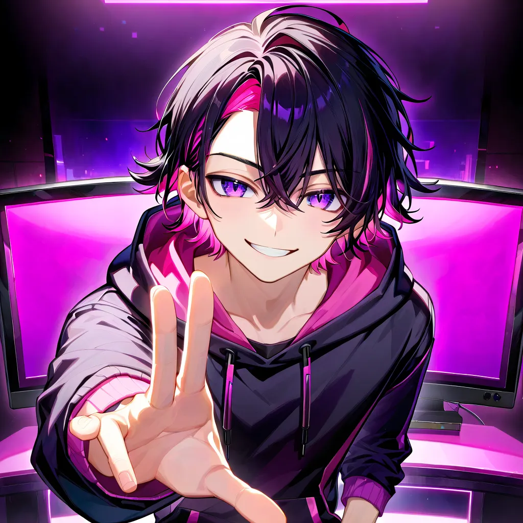 モニター越しのスマイル