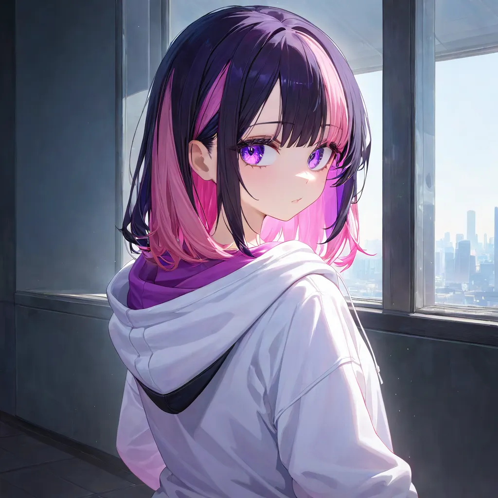 ツートーンヘアの少女