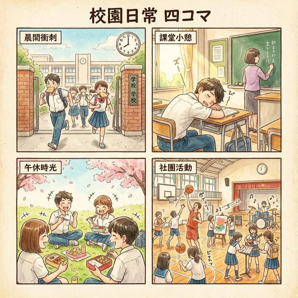 校園日常四格:青春記事 南台電子一甲 5b430012