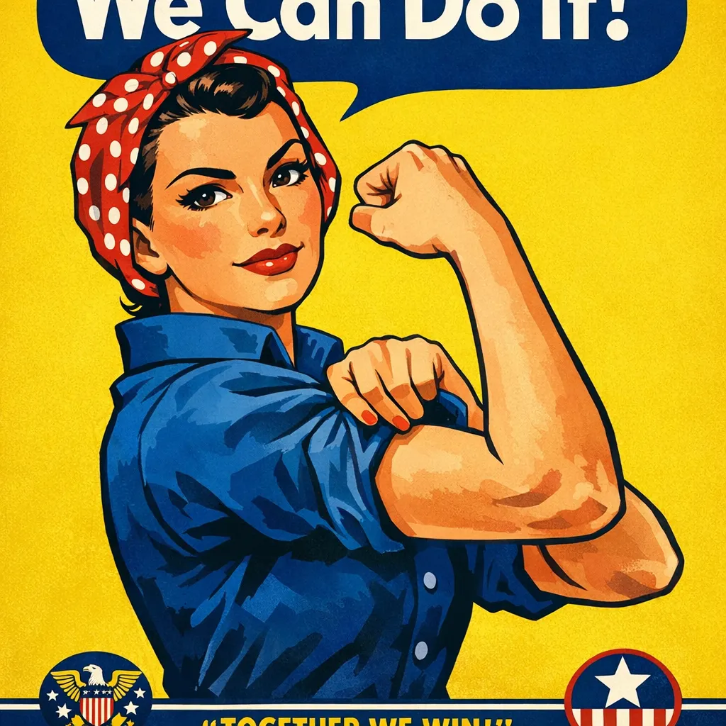 我們能做到！羅斯瑪麗女工復古海報