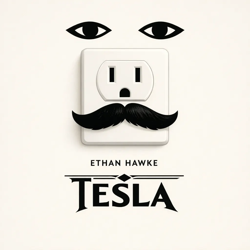特斯拉：電力插座肖像海報
