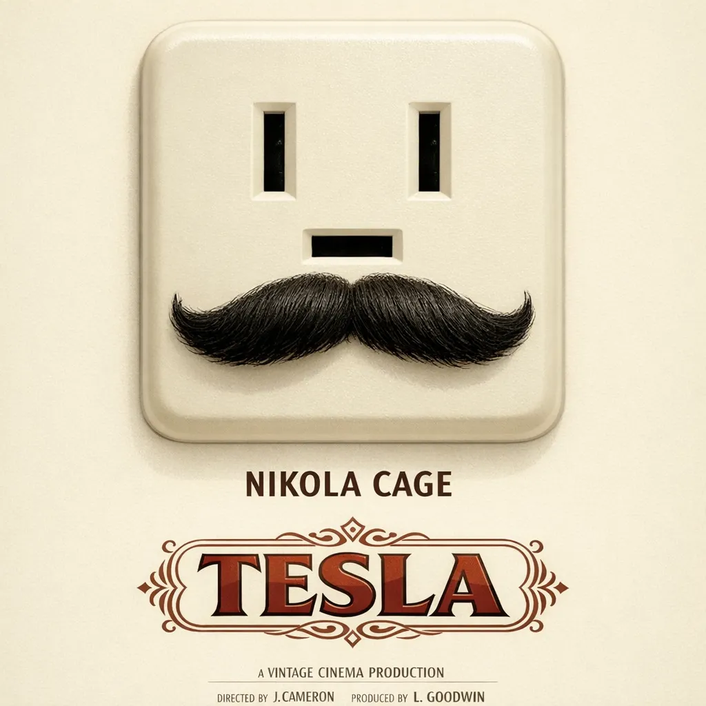特斯拉先生：插座擬人化海報