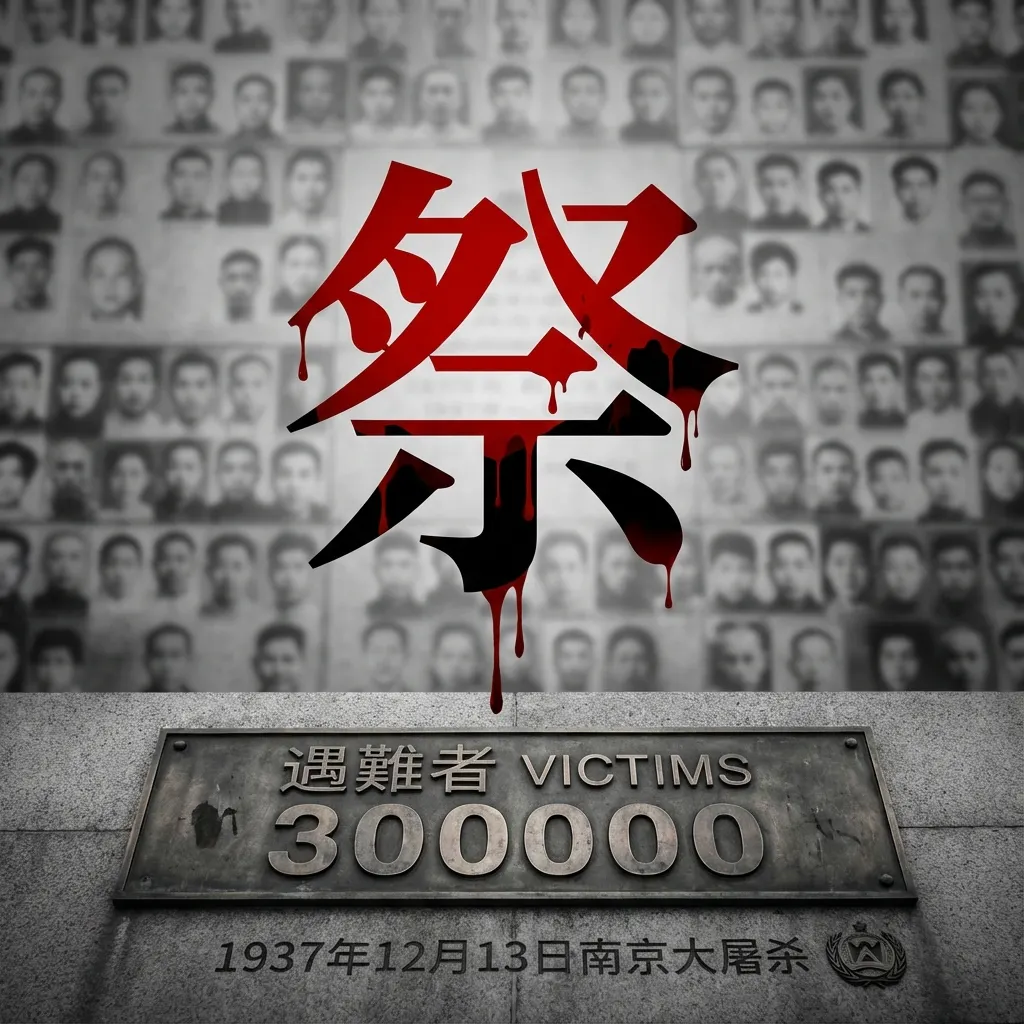 南京大屠殺國家公祭日紀念海報：永誌不忘