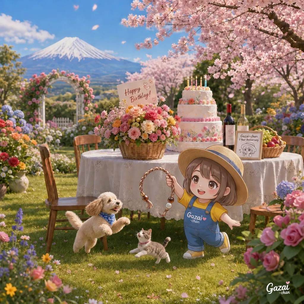 櫻花下的富士山慶典：Gazai-chan 的春日生日派對