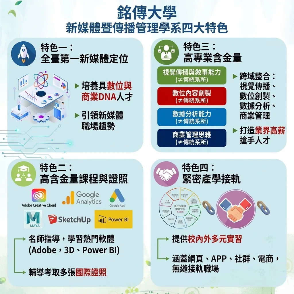 銘傳大學新媒體暨傳播管理學系四大特色介紹