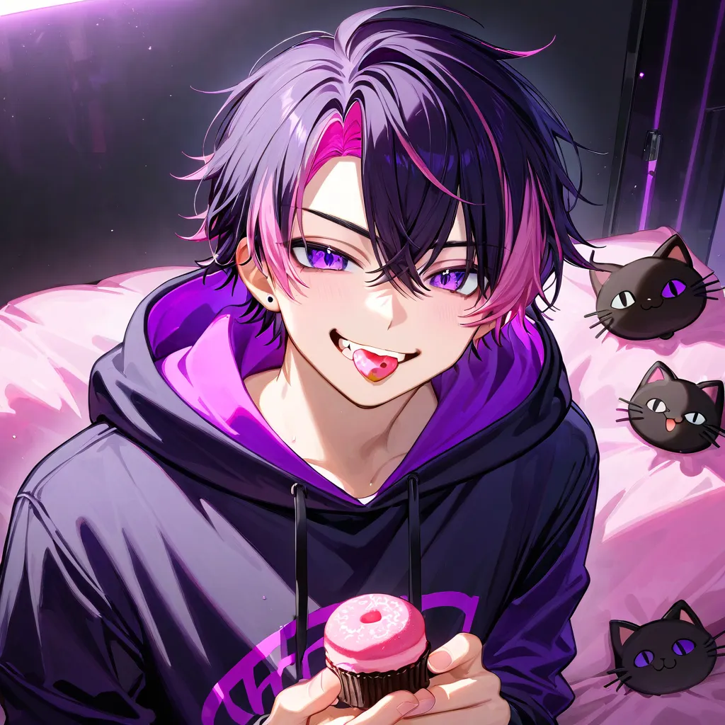 紫とピンクの悪戯な甘い誘惑