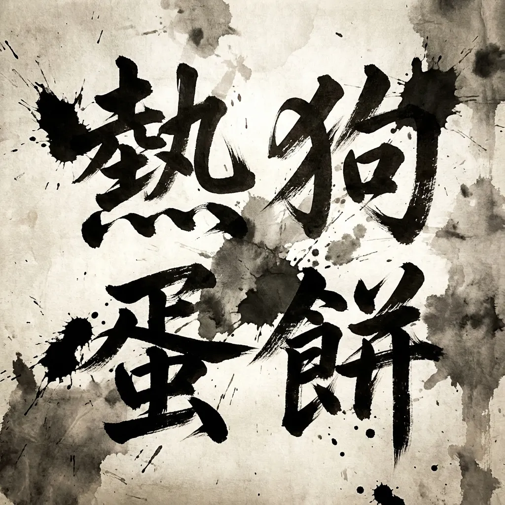 狂放寫意:熱狗蛋餅水墨行草