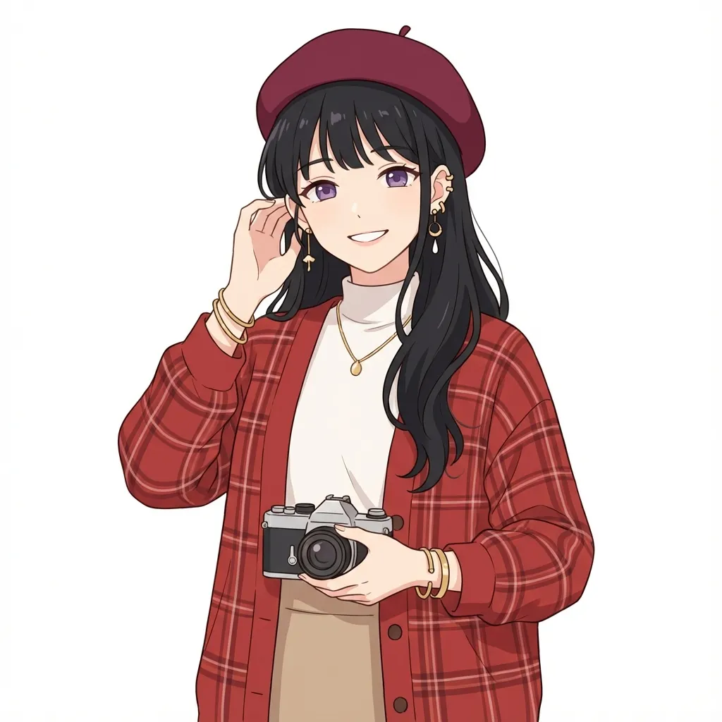 悠閒攝影師：紅格紋少女 嶺東科技大學 B28B015