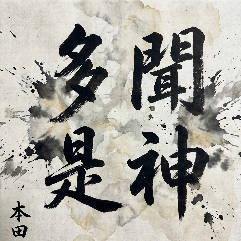 多聞君是神：行書水墨藝術字