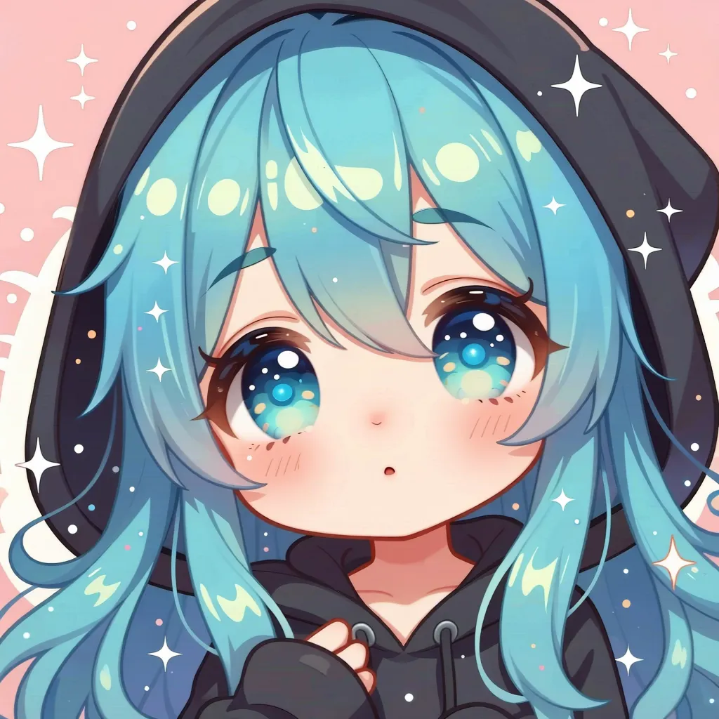 キラキラ瞳の青髪パーカー少女