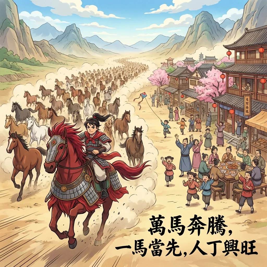 萬馬奔騰,人丁興旺:動漫古風盛世