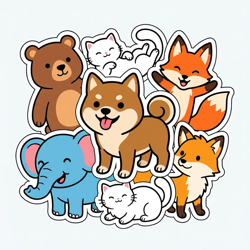 可愛動物貼圖樂園：柴犬與朋友們