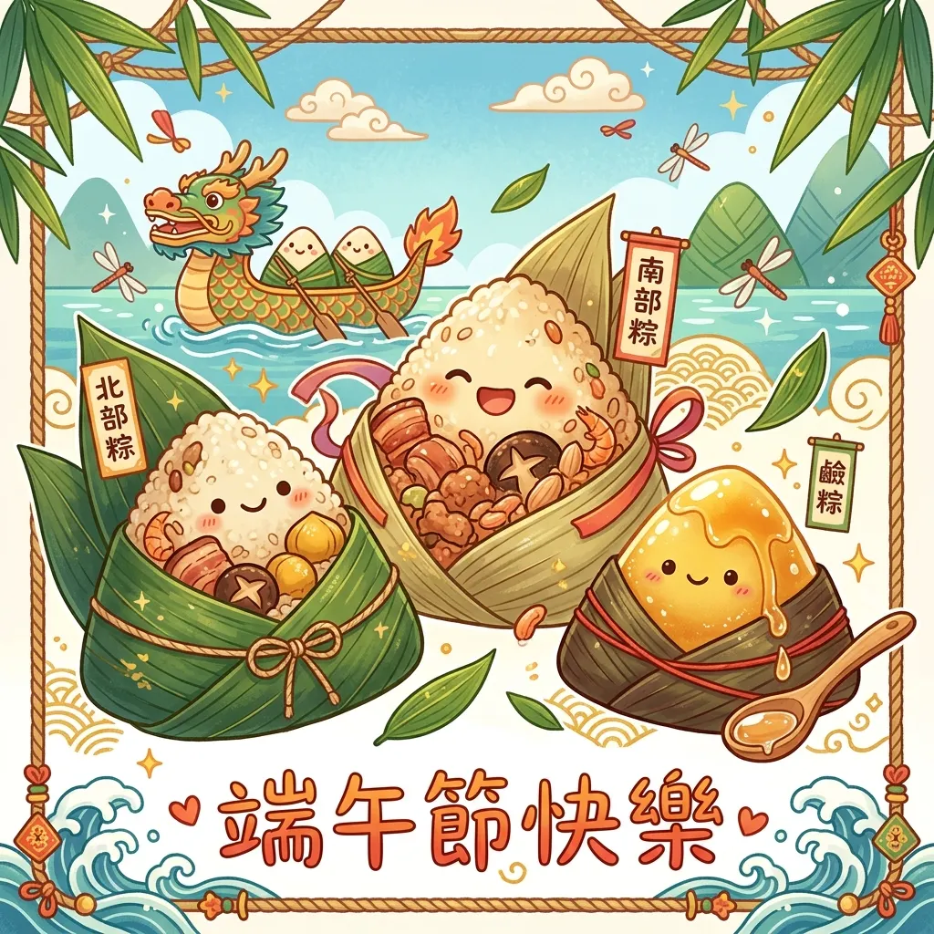 端午節Q版粽子大集合:美味過節賀卡