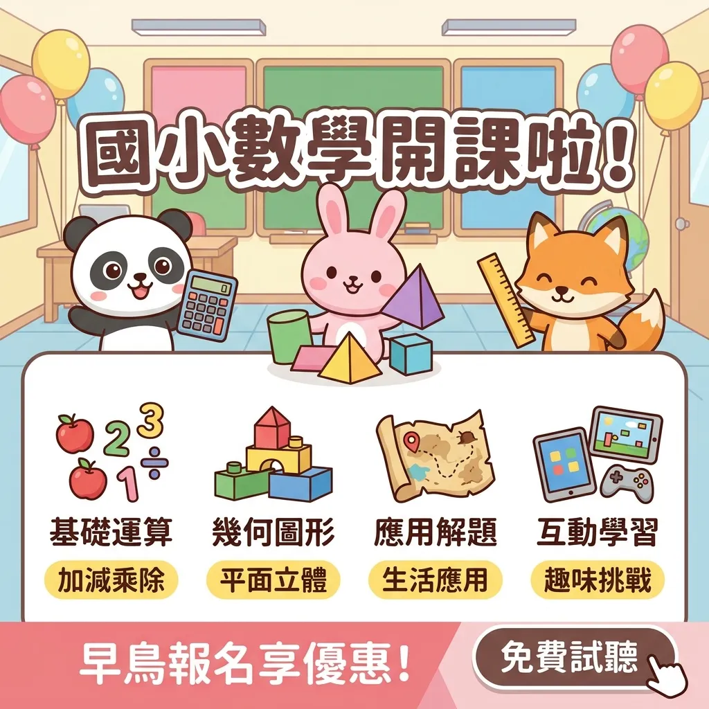 歡樂森林教室：國小數學趣味開課文宣