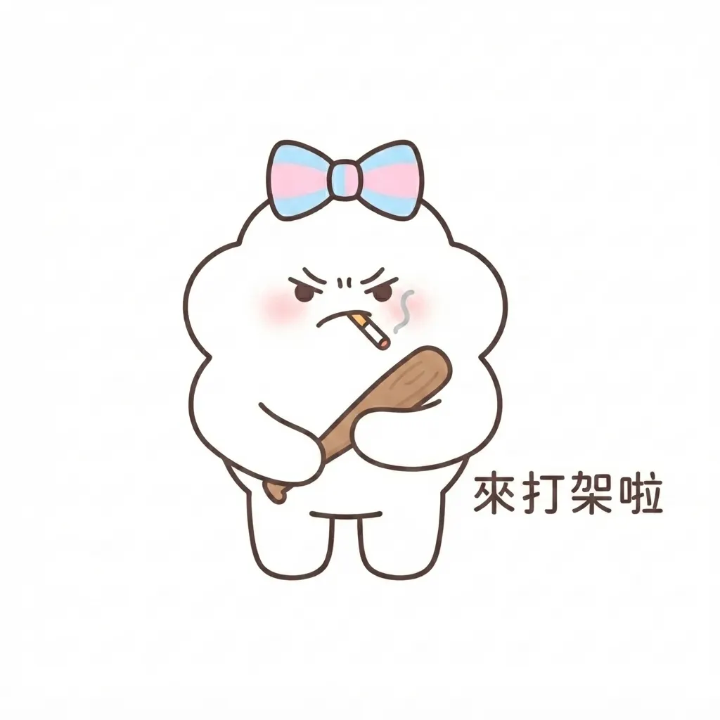 反差萌惡霸：來打架啦 LINE 貼圖插畫