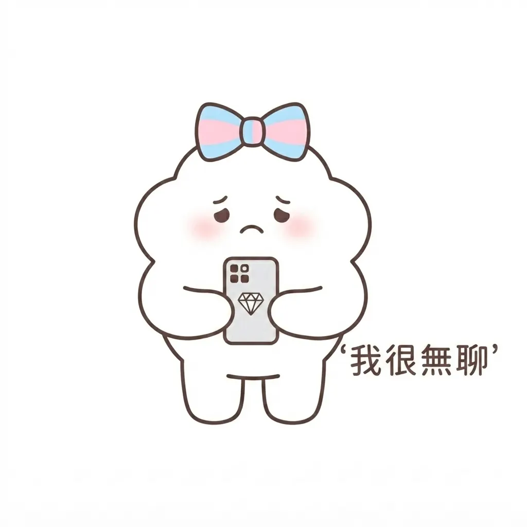 呆萌雲朵貼圖:我很無聊的心情