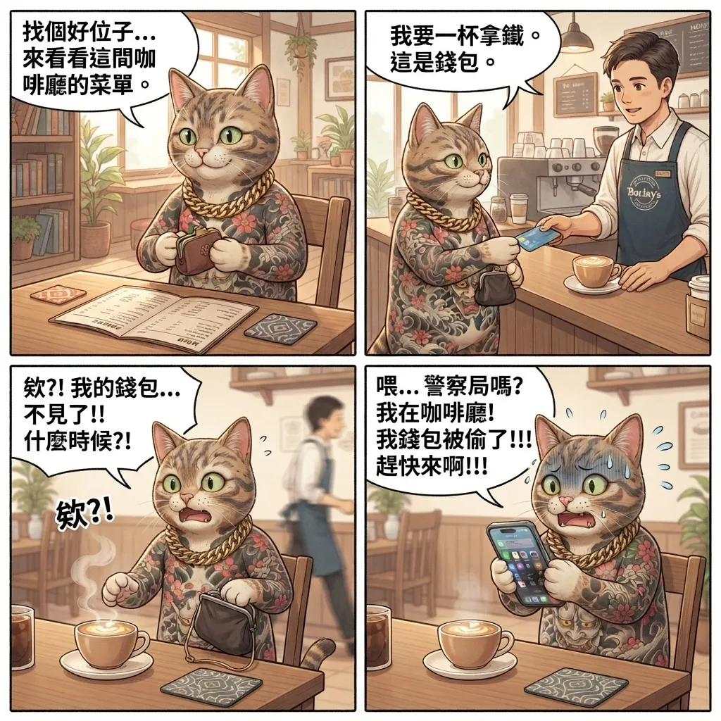 咖啡廳驚魂記：大哥貓消失的錢包