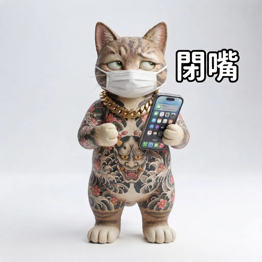 翻白眼無奈貓咪 - 厭世口罩系列 LINE 貼圖