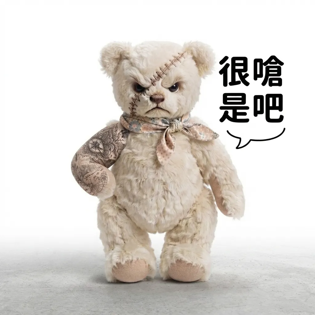 霸氣十足！很嗆是吧？傷痕刺青泰迪熊