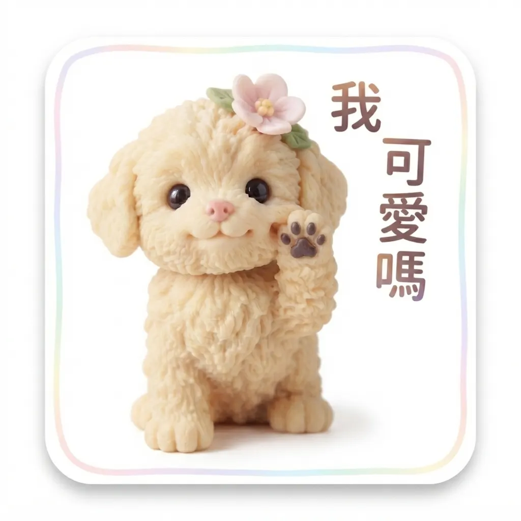 療癒系毛茸小狗：我可愛嗎貼圖