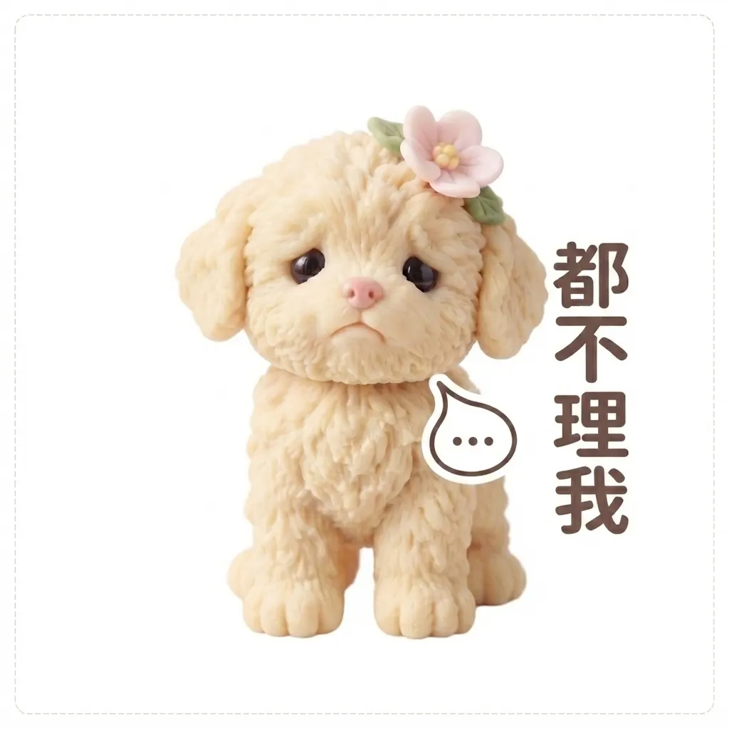 委屈小狗貼圖:都不理我
