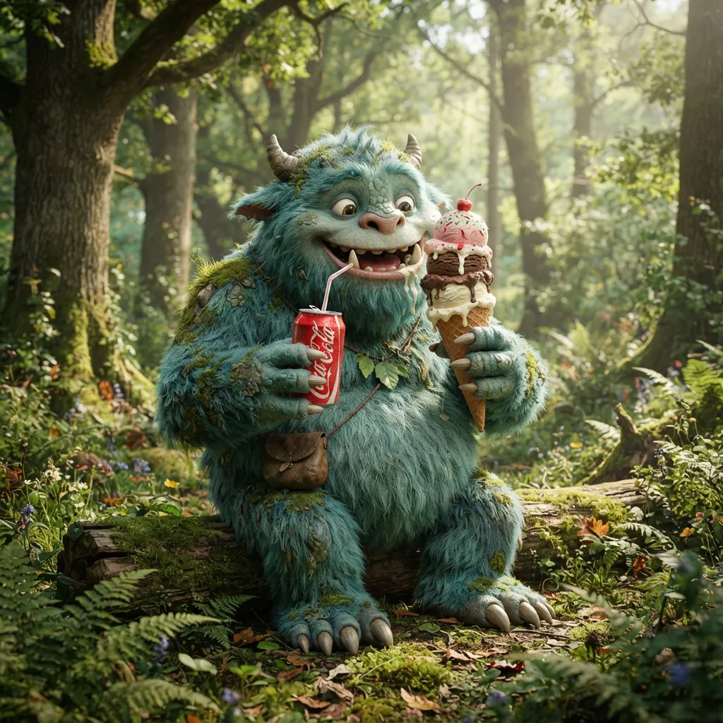 森林毛絨怪獸的午後甜點時光