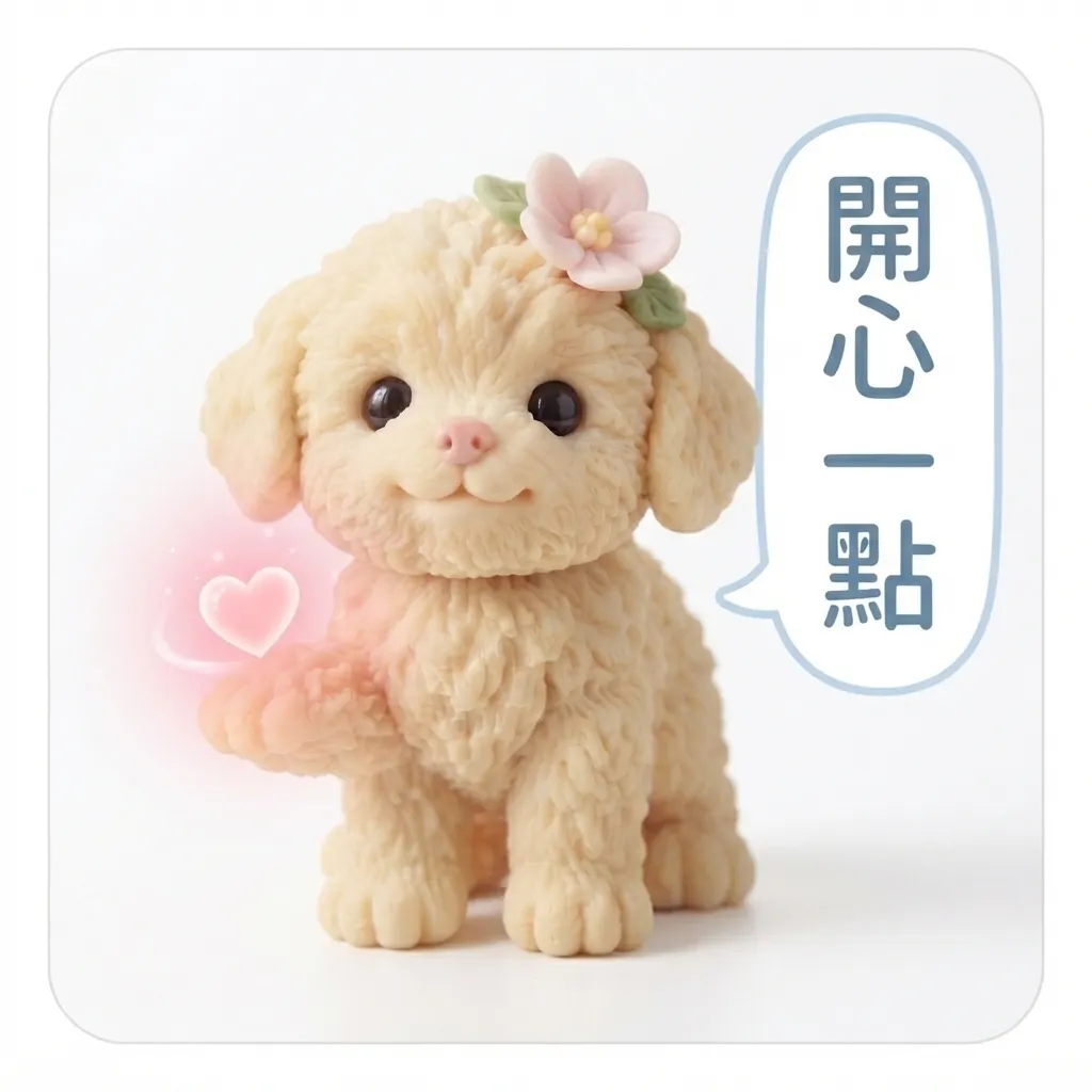 暖心小狗療癒貼圖:開心一點