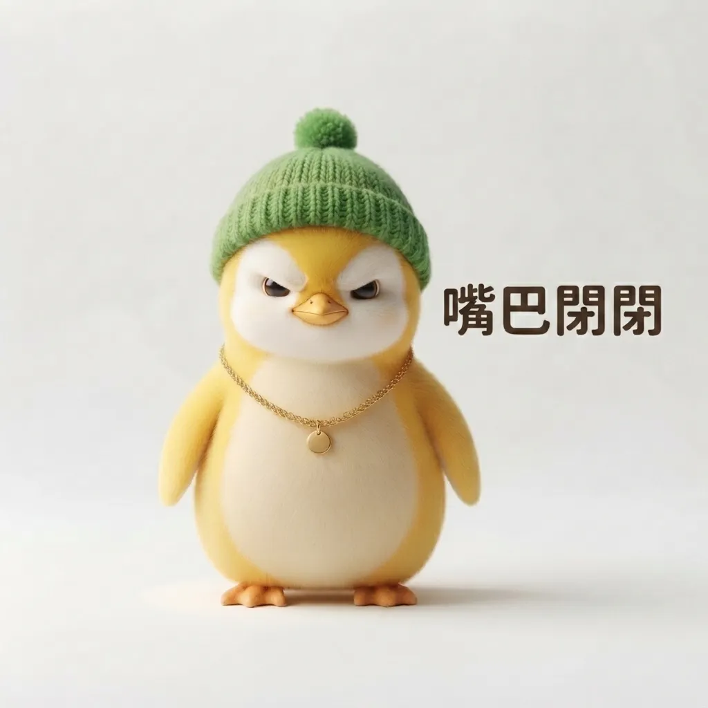 傲嬌小企鵝 LINE 貼圖:嘴巴閉閉憤怒篇