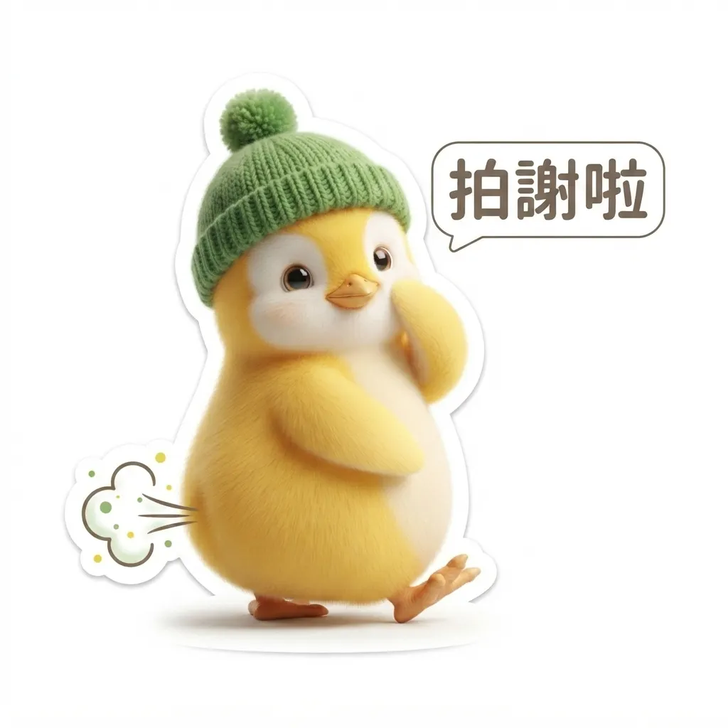 拍謝啦!毛茸茸小雞放屁 LINE 貼圖