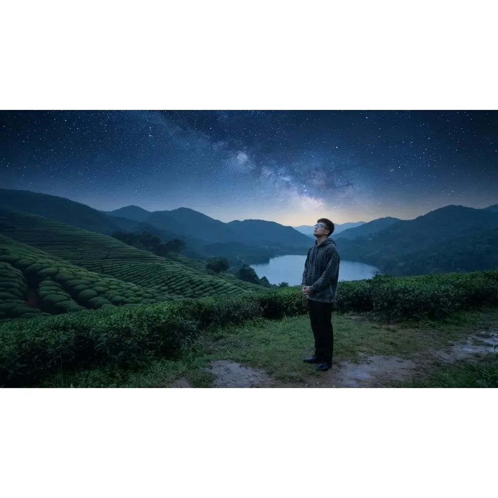 星空下的靜謐守望者：茶園與銀河之詩12