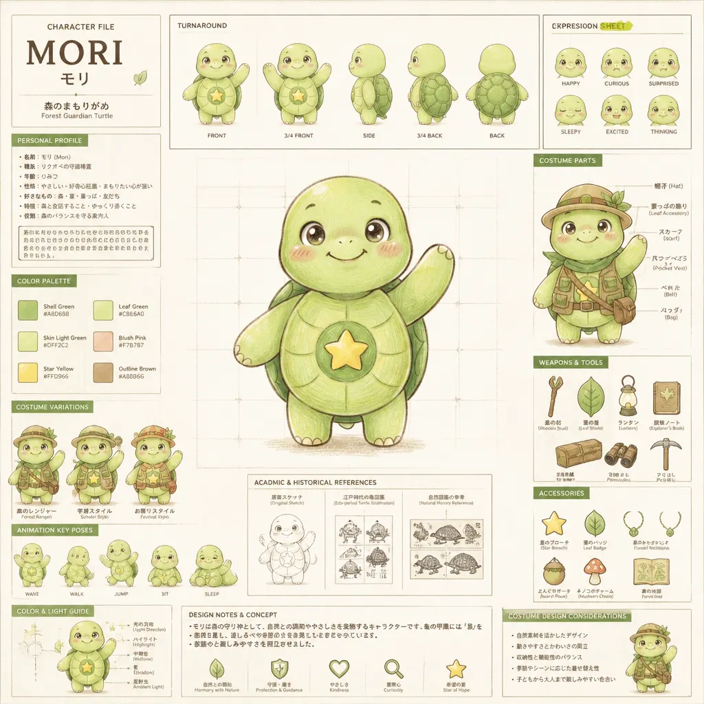 森林守護者：小烏龜莫里（Mori）角色設定集